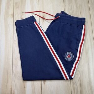 Jordan Men's Paris Saint Germain Fleece Sweatpants Blue Size XL Drawstrings
